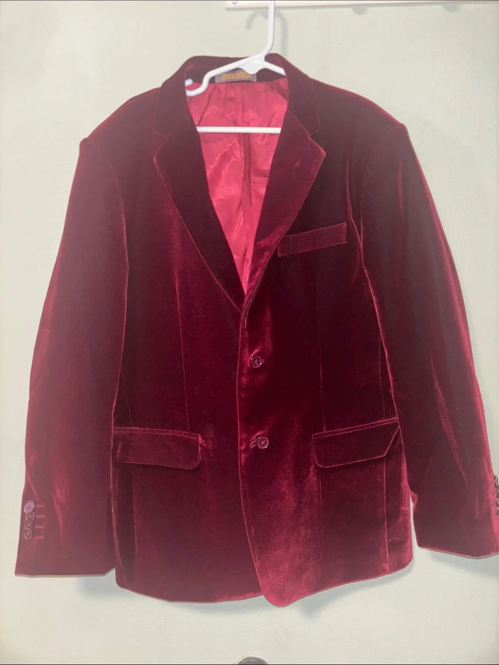 Fuchsia Velvet Button-Up Blazer